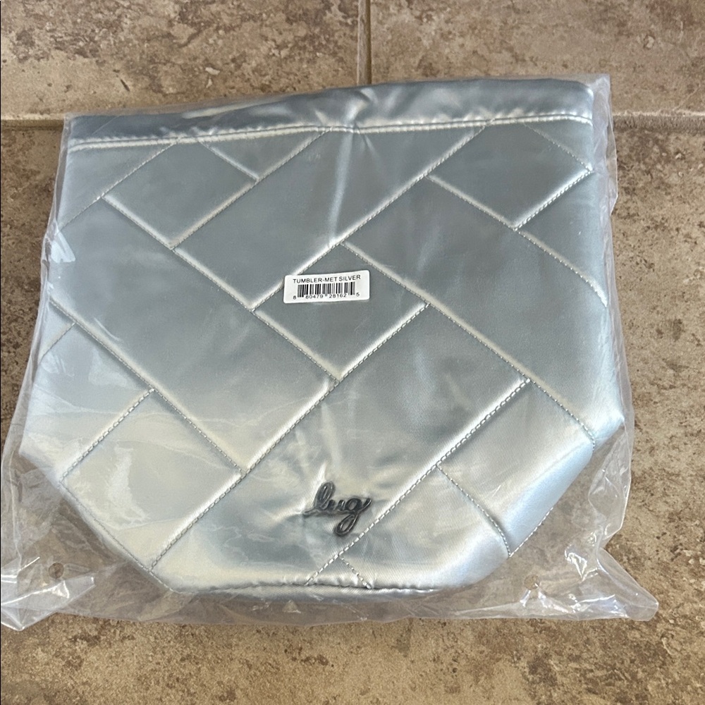 Lucy Metallic Silver Quilted Shoulder Pouch